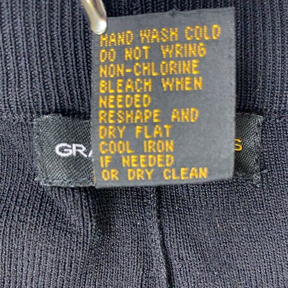 Grace Dane Lewis Black Ribed Wide Leg Stretchy Pants - Size  XL - Picture 4 of 4